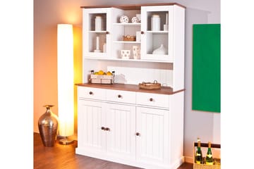 Skänkvitrin A Gambier 131 cm - Vit/Brun - Förvaring - Förvaringsmöbler - Byrå