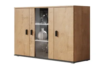 Soho Byrå 41x120 cm LED-belysning - Ek/Svart/RGB LED - Förvaring - Förvaringsmöbler - Byrå - Hallbyrå