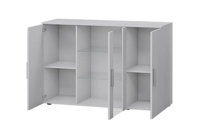 Soho Byrå 41x120 cm LED-belysning - Ek/Svart/Vit/Vit LED - Förvaring - Förvaringsmöbler - Byrå - Hallbyrå