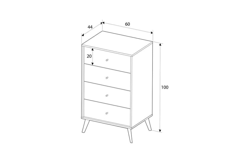 Stoneveil Byrå 60 cm - Multifärgad - F�örvaring - Förvaringsmöbler - Byrå