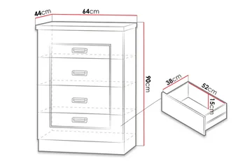Tadeusz Byrå 63x44x90 cm - Brun - Förvaring - Förvaringsmöbler - Byrå