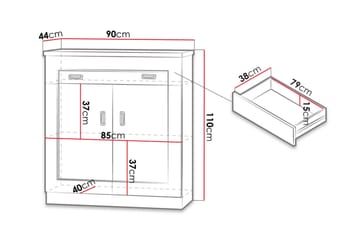 Tadeusz Byrå 90x44x110 cm - Brun - Förvaring - Förvaringsmöbler - Byrå