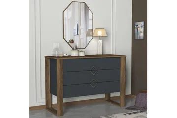 Tera Home Byrå + Spegel - Valnöt/Mörkgrå - Förvaring - Förvaringsmöbler - Byrå