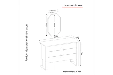 Tera Home Byrå + Spegel - Valnöt/Mörkgrå - Förvaring - Förvaringsmöbler - Byrå