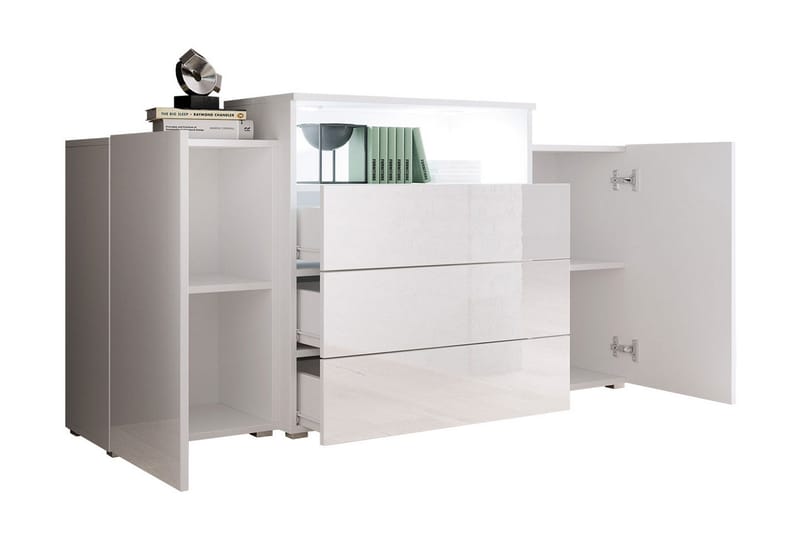 Urbanie Byrå 39x150 cm LED - Vit/Natur - Förvaring - Förvaringsmöbler - Byrå - Hallbyrå