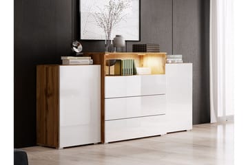 Urbanie Byrå 39x150 cm LED - Vit/Natur - Förvaring - Förvaringsmöbler - Byrå - Hallbyrå