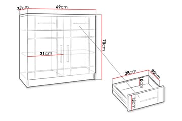 Valga Byrå 37x69 cm - Natur/Grå - Förvaring - Förvaringsmöbler - Byrå