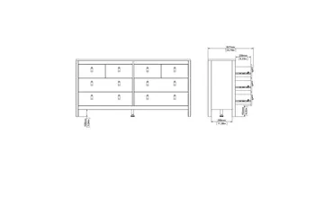 Vallvidera Byrå 38x159 cm - Svart - Förvaring - Förvaringsmöbler - Byrå