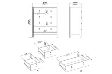 Vallvidera Byrå 5 Lådor 38x82 cm - Svart/Natur - Förvaring - Förvaringsmöbler - Byrå
