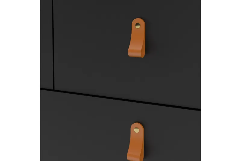 Vallvidera Byrå 5 Lådor 38x82 cm - Svart/Natur - Förvaring - Förvaringsmöbler - Byrå