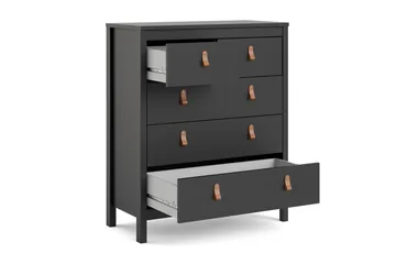 Vallvidera Byrå 5 Lådor 38x82 cm - Svart/Natur - Förvaring - Förvaringsmöbler - Byrå