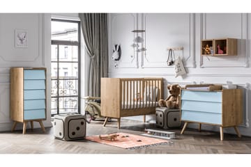 Vintage Byrå Trä/Natur/Blå - VOX - Förvaring - Förvaringsmöbler - Byrå