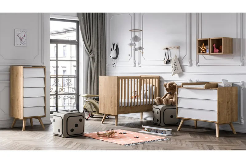 Vintage Byrå Trä/Natur/Vit - VOX - Förvaring - Förvaringsmöbler - Byrå