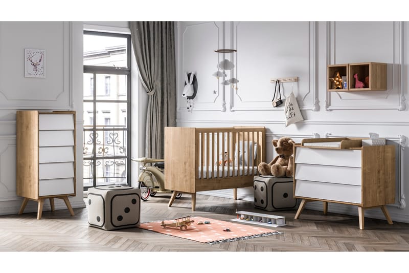 Vintage Byrå Trä/Natur/Vit - VOX - Förvaring - Förvaringsmöbler - Byrå