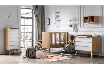 Vintage Byrå Trä/Natur/Vit - VOX - Förvaring - Förvaringsmöbler - Byrå