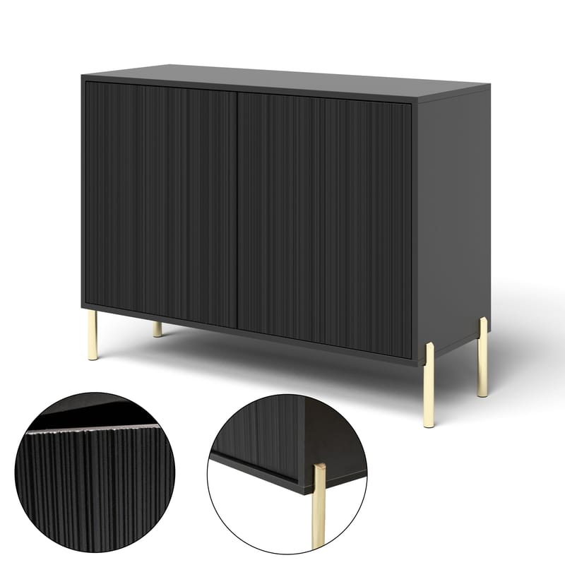 Virmani Byrå 104 cm - Svart - Förvaring - Förvaringsmöbler - Byrå