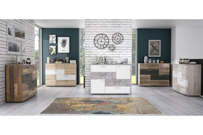 Waunifor Byrå 125 cm - Ljusgrå - Förvaring - Förvaringsmöbler - Byrå