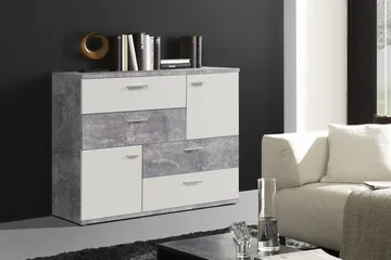 Waunifor Byrå 125 cm - Vit/Grå - Förvaring - Förvaringsmöbler - Byrå