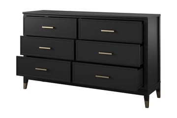 Westerleigh Byrå 144x41 cm Svart/Guld - CosmoLiving - Förvaring - Förvaringsmöbler - Byrå