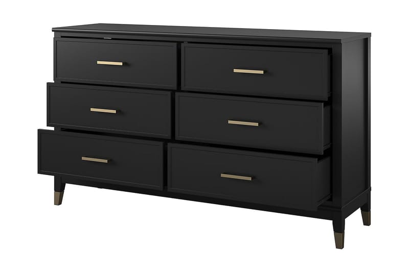 Westerleigh Byrå 144x41 cm Svart/Guld - CosmoLiving - Förvaring - Förvaringsmöbler - Byrå