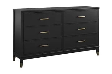 Westerleigh Byrå 144x41 cm Svart/Guld - CosmoLiving - Förvaring - Förvaringsmöbler - Byrå