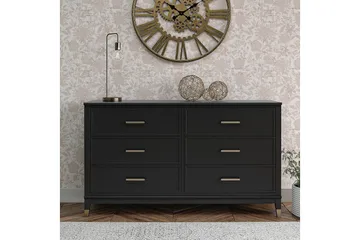 Westerleigh Byrå 144x41 cm Svart/Guld - Förvaring - Förvaringsmöbler - Byrå