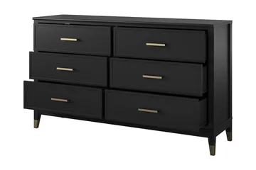 Westerleigh Byrå 144x41 cm Svart/Guld - Förvaring - Förvaringsmöbler - Byrå