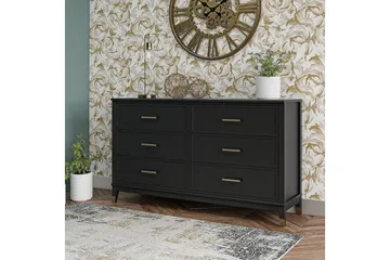 Westerleigh Byrå 144x41 cm Svart/Guld - Förvaring - Förvaringsmöbler - Byrå