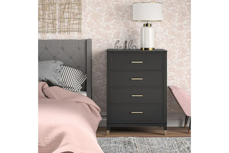 Westerleigh Byrå 76x50 cm Svart/Guld - Förvaring - Förvaringsmöbler - Byrå