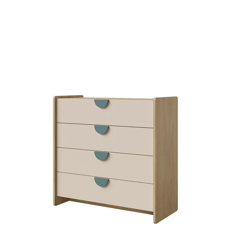 Zarek Byrå 94 cm, brun, blå och beige