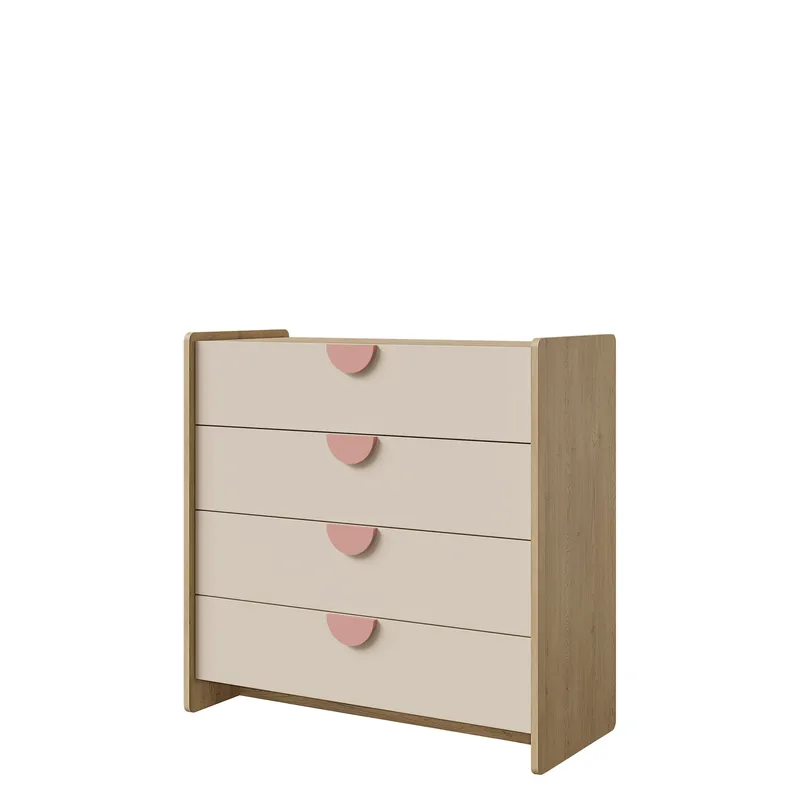Zarek Byrå 94 cm, brun, rosa och beige