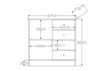 Zavira Byrå 87 cm - Matt Vit - Förvaring - Förvaringsmöbler - Byrå