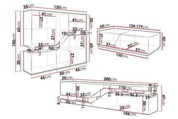 Ceelias Möbelset För Vardagsrum - Antracit - Förvaring - Förvaringsmöbler - Möbelset för vardagsrum