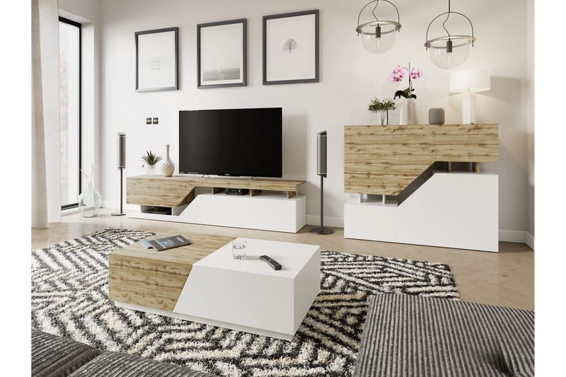 Ceelias Möbelset För Vardagsrum - Vit - Förvaring - Förvaringsmöbler - Möbelset för vardagsrum
