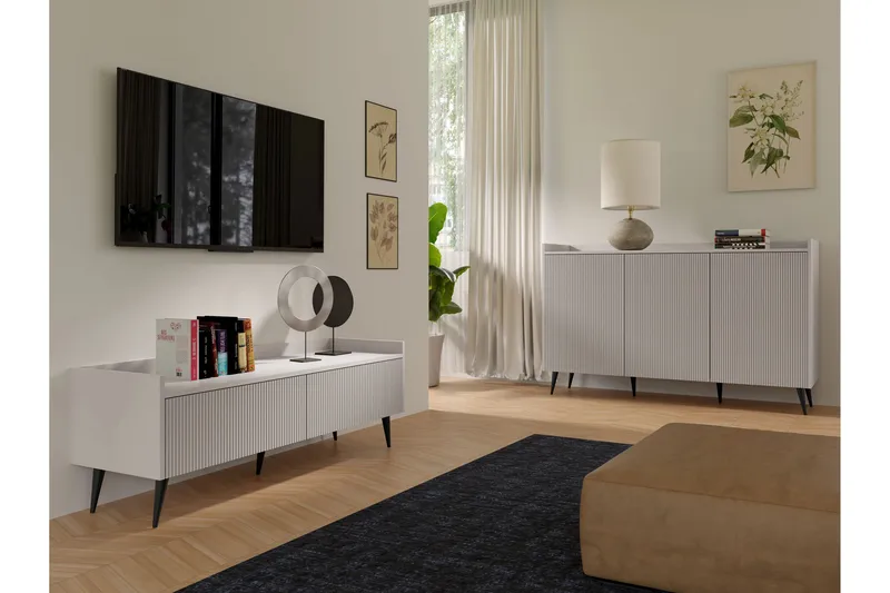 Chiku Möbelset För Vardagsrum - Beige - Förvaring - Förvaringsmöbler - Möbelset för vardagsrum