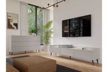 Chiku Möbelset För Vardagsrum - Beige - Förvaring - Förvaringsmöbler - Möbelset för vardagsrum