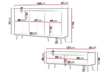 Chiku Möbelset För Vardagsrum - Beige - Förvaring - Förvaringsmöbler - Möbelset för vardagsrum