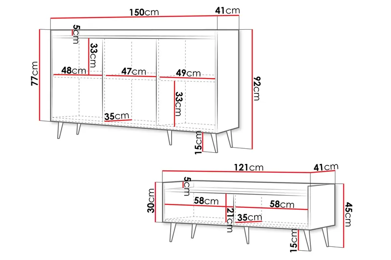 Chiku Möbelset För Vardagsrum - Beige - Förvaring - Förvaringsmöbler - Möbelset för vardagsrum