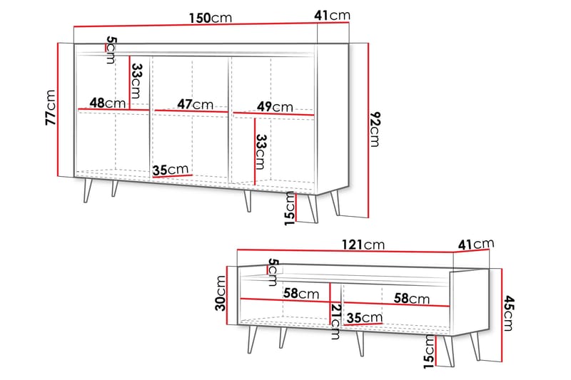 Chiku Möbelset För Vardagsrum - Beige - Förvaring - Förvaringsmöbler - Möbelset för vardagsrum