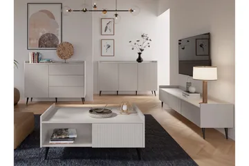 Chiku Möbelset För Vardagsrum - Beige - Förvaring - Förvaringsmöbler - Möbelset för vardagsrum