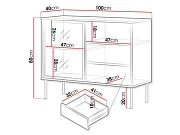 Claven Skänk 100 cm - beige - Förvaring - Förvaringsmöbler - Sideboard & skänk