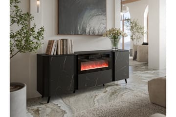Clement Byrå 200 cm - Svart - Inredning - Kaminer - Kamin utan skorsten - Elkamin