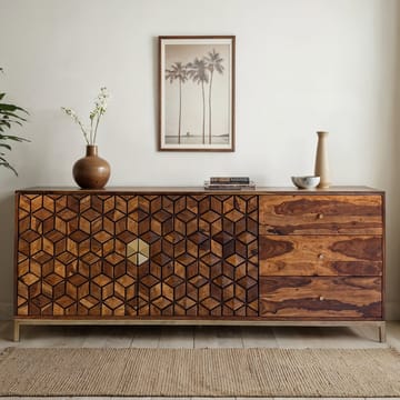 Coruna Sideboard 180 cm - varm mörkbrun och guld - Förvaring - Förvaringsmöbler - Sideboard & skänk