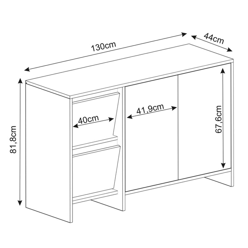 Crala Konsol 130x81,8x44 cm - Antracit - Förvaring - Förvaringsmöbler - Sideboard & skänk