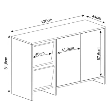 Crala Konsol 130x81,8x44 cm - Vit - Förvaring - Förvaringsmöbler - Sideboard & skänk