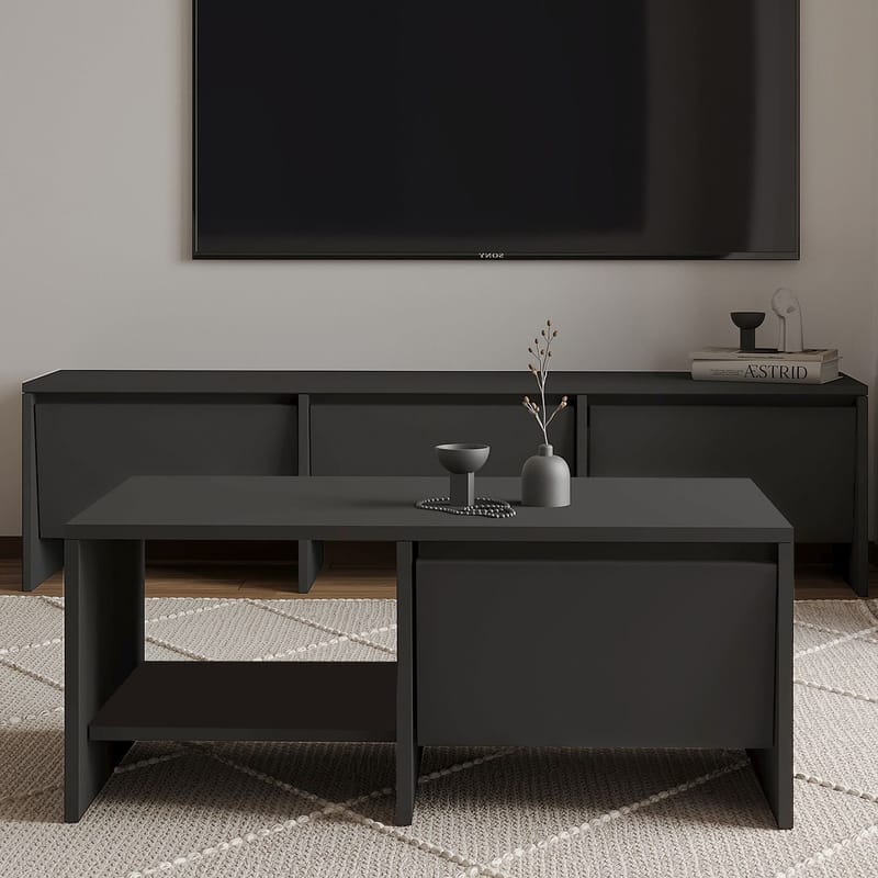 Crala Vardagsrumsmöbelset 160x40x35 cm - Antracit - Förvaring - Förvaringsmöbler - Möbelset för vardagsrum