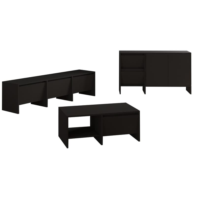 Crala Vardagsrumsmöbelset 160x40x35 cm, Svart