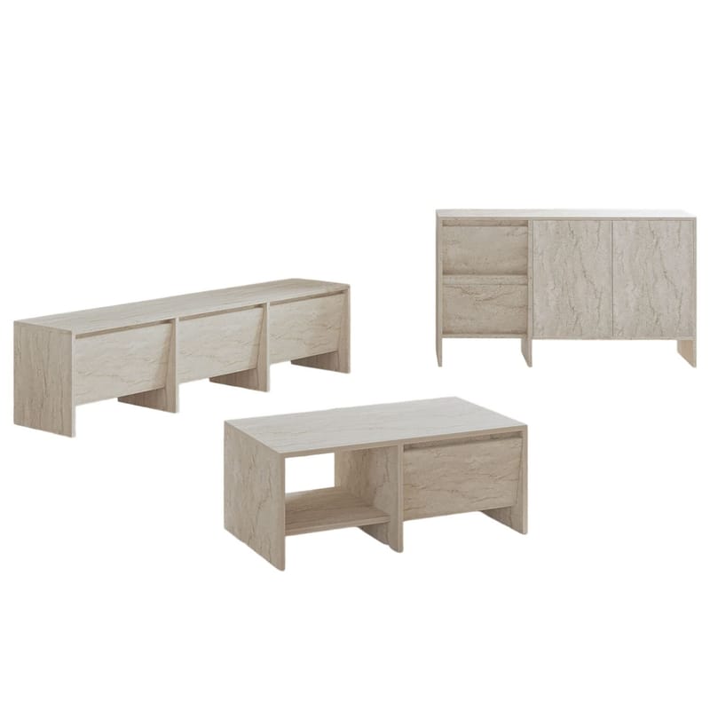 Crala Vardagsrumsmöbelset 160x40x35 cm - Travertin - Förvaring - Förvaringsmöbler - Möbelset för vardagsrum