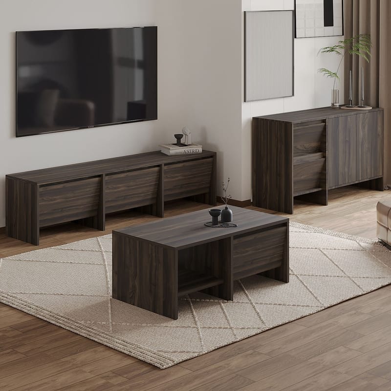 Crala Vardagsrumsmöbelset 160x40x35 cm - Valnöt - Förvaring - Förvaringsmöbler - Möbelset för vardagsrum