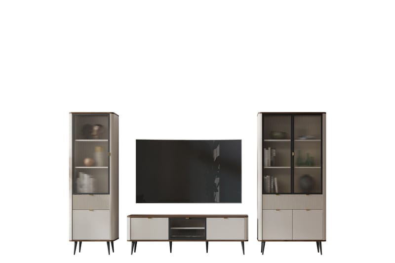Cucina Möbelset För Vardagsrum - Beige/Brun - Förvaring - Förvaringsmöbler - Möbelset för vardagsrum